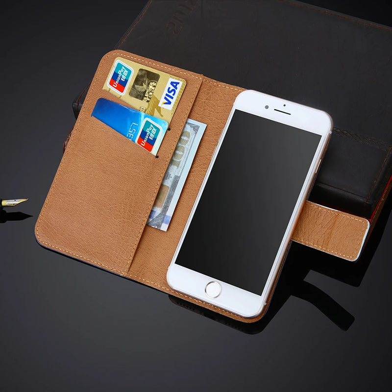 Luxury Leather Flip Cover – Phone Case, Wallet Holder & Bag in One