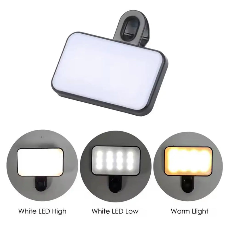 Pocket LED Selfie Ring Light – Clip-On Fill Light for Phone, iPad, Laptop & Photography