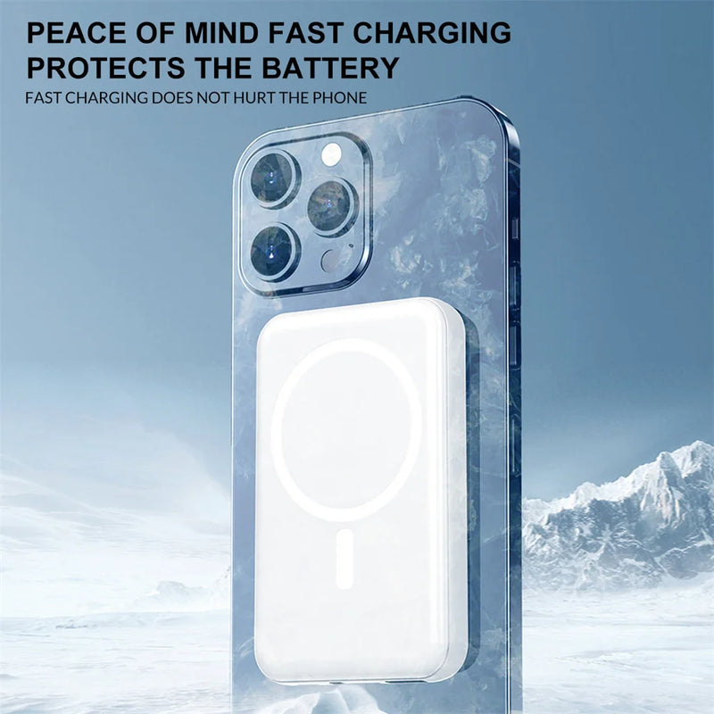 Power Bank Portable Charger 10000mAh 15W Wireless Fast Charger - Universal Built-in Cable Mobile Power