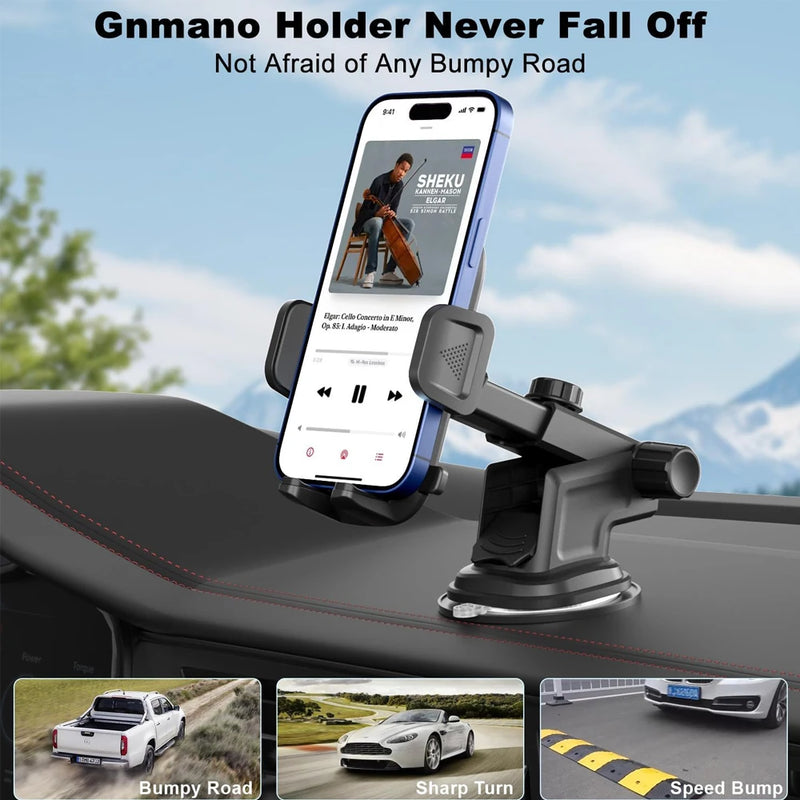 Car Phone Holder 4 in 1 Super Stable Long Arm Sucker Mount - Windscreen Air Vent Compatible With All Mobile Phone