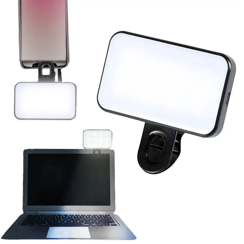 Pocket LED Selfie Ring Light – Clip-On Fill Light for Phone, iPad, Laptop & Photography