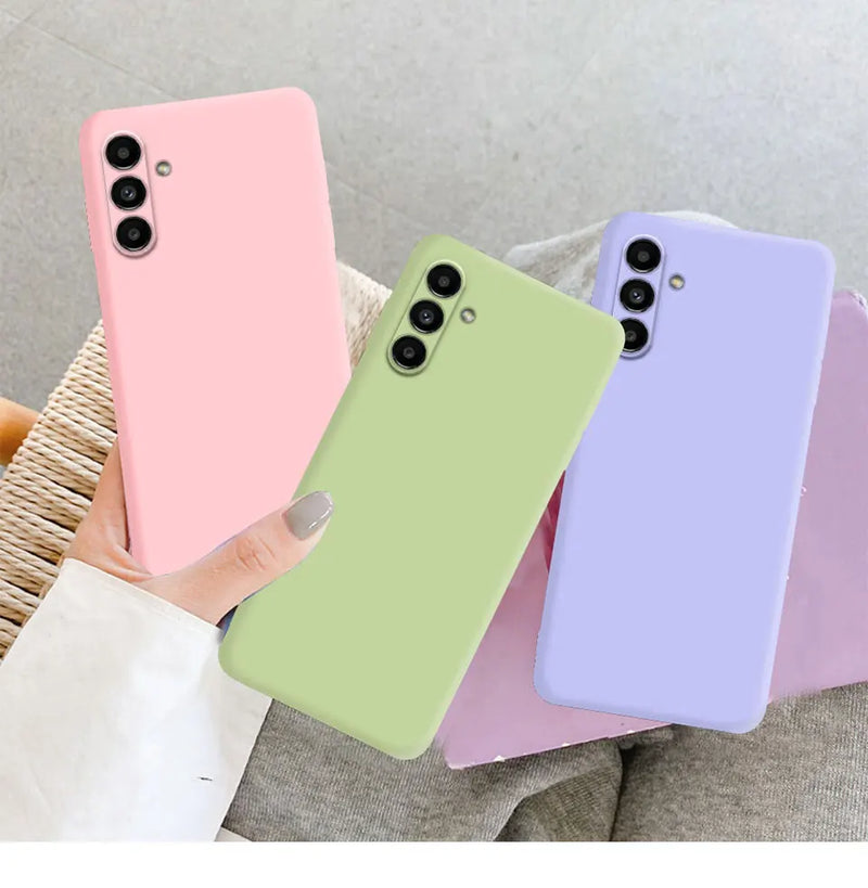 Original Solid Silicone Phone Case For Galaxy A55 A35 A25 A15 A05 A05S A04 A04S A04E A14 A24 A34 A54 5G Cover Cases