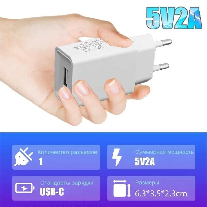 5V 2A QC3.0 Fast USB Wall Charger for iPhone Samsung Xiaomi EU/US Plug