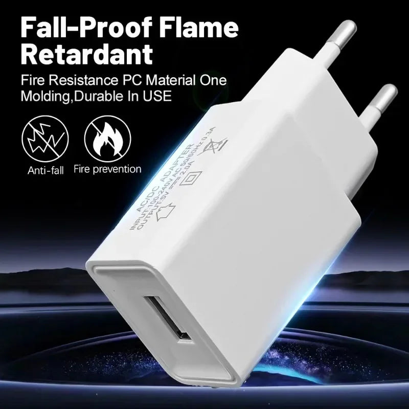 5V 2A QC3.0 Fast USB Wall Charger for iPhone Samsung Xiaomi EU/US Plug