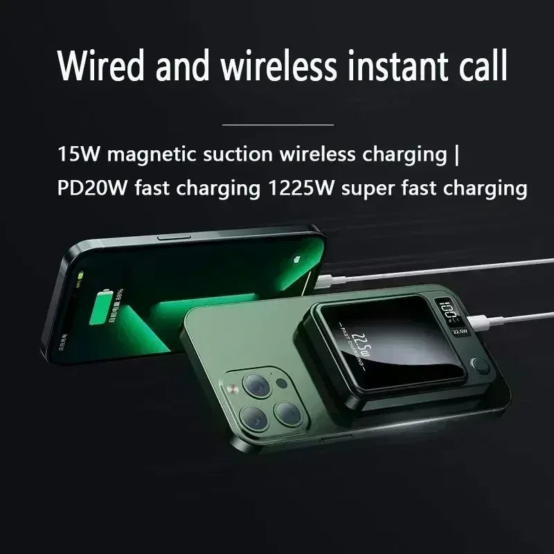 300000mAh Magnetic Wireless Power Bank Qi Portable Powerbank Type C Mini Fast Charger for iPhone Samsung Macsafe