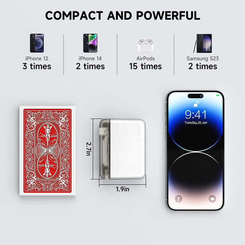 Power Bank 10000mAh Smallest Mini 20W USB-C Fast Charging Power Bank Dual Interface Output Charging for iPhone 15 Samsung