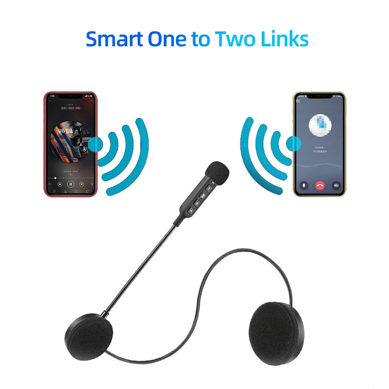 Headset Bluetooth 5.3 Wireless Earphone Handsfree Call Kit Stereo for Rider MP3 Music Player