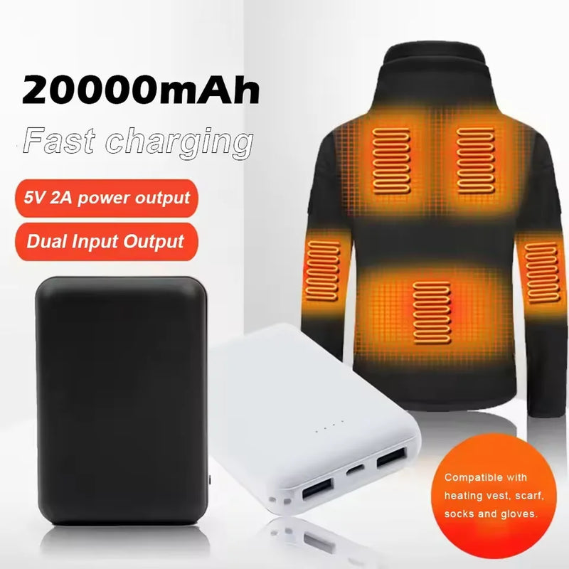 20000mAh Power Bank Portable USB Charger Fast Charging External Battery Pack