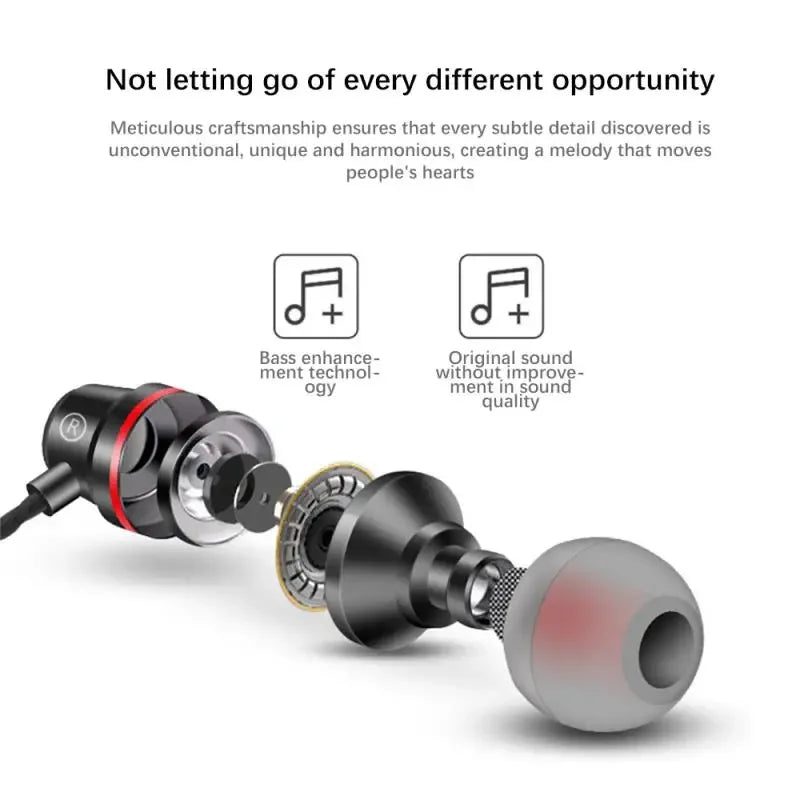 X6 Metal Earphones – High-Quality Bass Noise-Reduction Sport Headset for MP3 & Computer