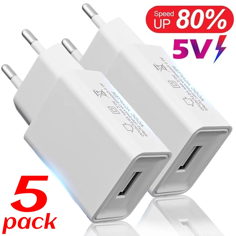 5V 2A QC3.0 Fast USB Wall Charger for iPhone Samsung Xiaomi EU/US Plug