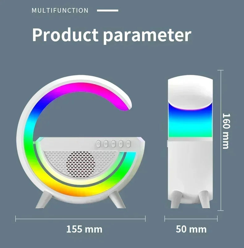 15W Multifunction Wireless Charger Pad - RGB Speaker, Night Light, Fast Charging Stand for iPhone, Samsung, Xiaomi, Huawei