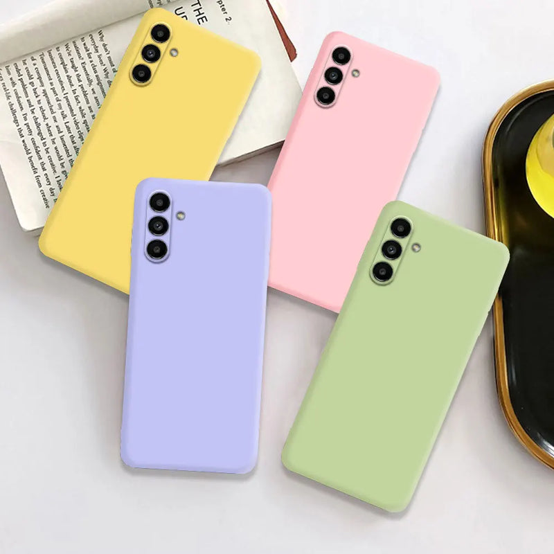 Original Solid Silicone Phone Case For Galaxy A55 A35 A25 A15 A05 A05S A04 A04S A04E A14 A24 A34 A54 5G Cover Cases