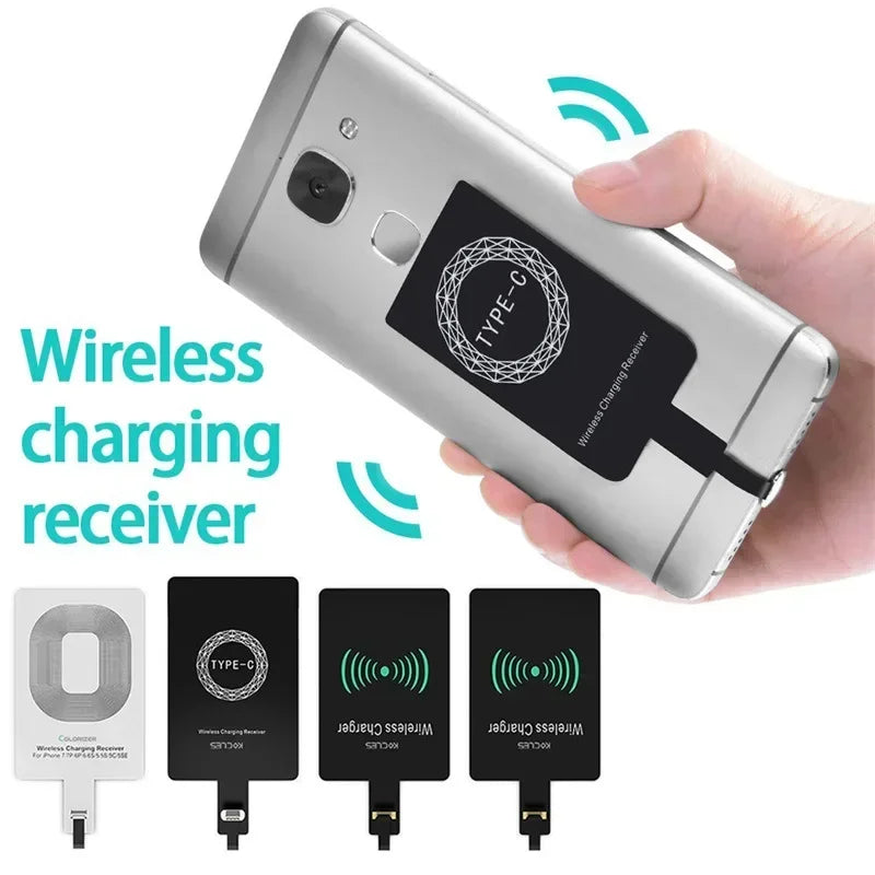 Wireless Charger Receiver Type-C/Micro/Lightning for iPhone 5 & Android