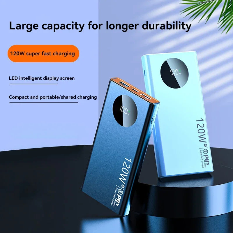 120W 50000mAh High Capacity Power Bank - Fast Charging Portable Battery Charger for Phone