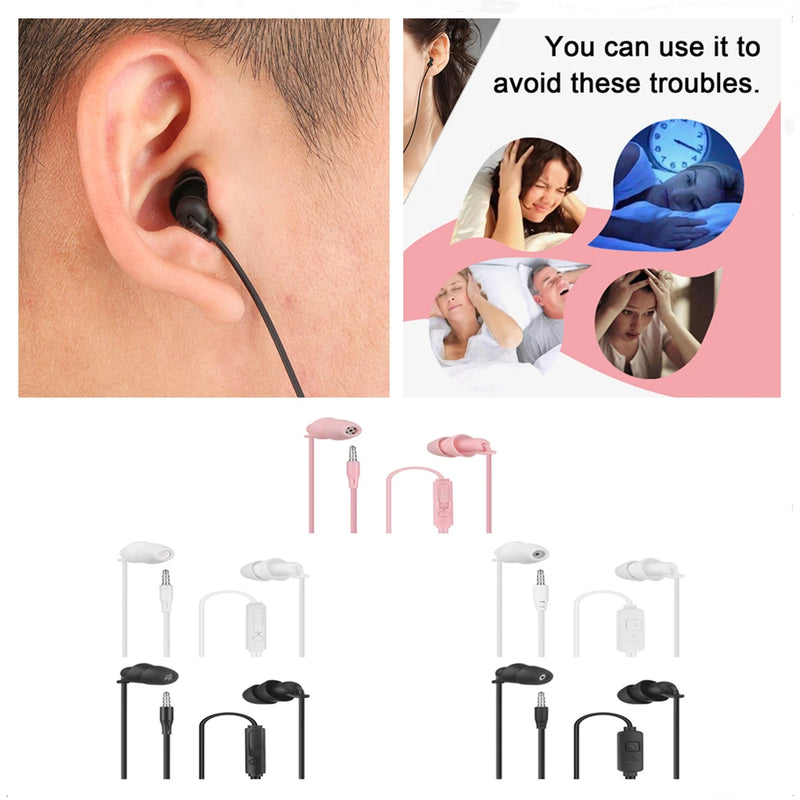 1PC 3.5mm Wired Noise Reduction Earphones – Stereo In-Ear Headset for Mobile, MP3, Sleep