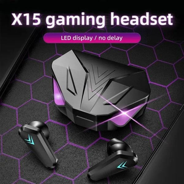 X15 TWS Wireless Bluetooth Headset LED Display Gamer Earbuds with Mic Wireless Headphones