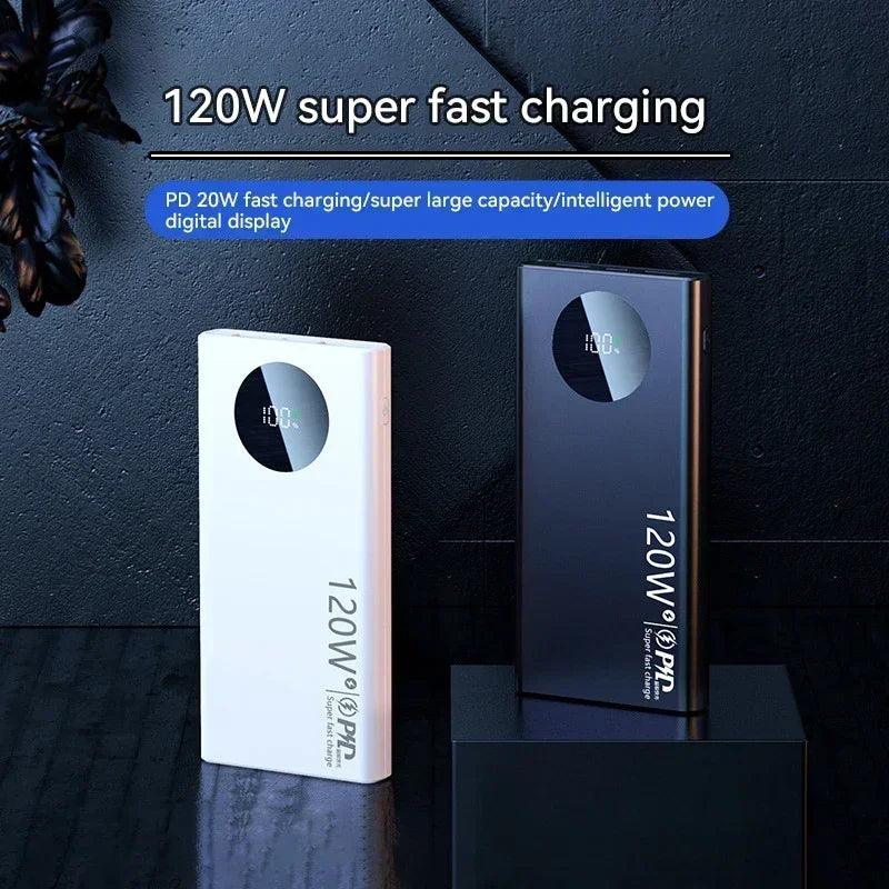 120W 50000mAh High Capacity Power Bank - Fast Charging Portable Battery Charger for Phone