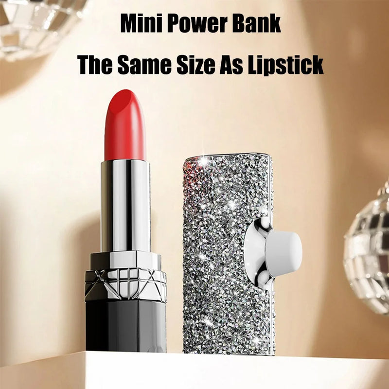 Mini Luxury Shiny Power Bank Portable Pocket Capsule Emergency Power Bank Phone Charger Mobile Power Supply Universal