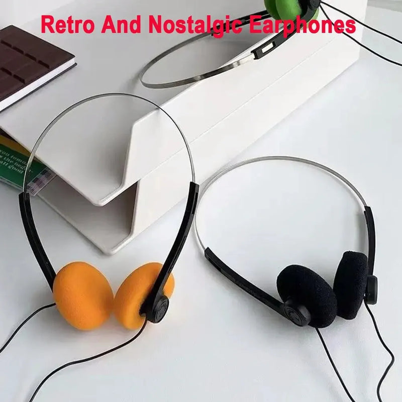 3.5mm Retro Nostalgic Earphones – MP3 Headset & Classic Walkman Wired Props