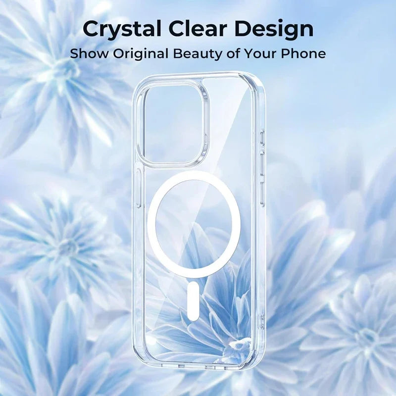 Case For Applee i Phone 16 15 14 13 12 11 Pro Max Plus 13 Mini XS Max XR 8 7 SE SE2 With Magsafe Transparent Cover