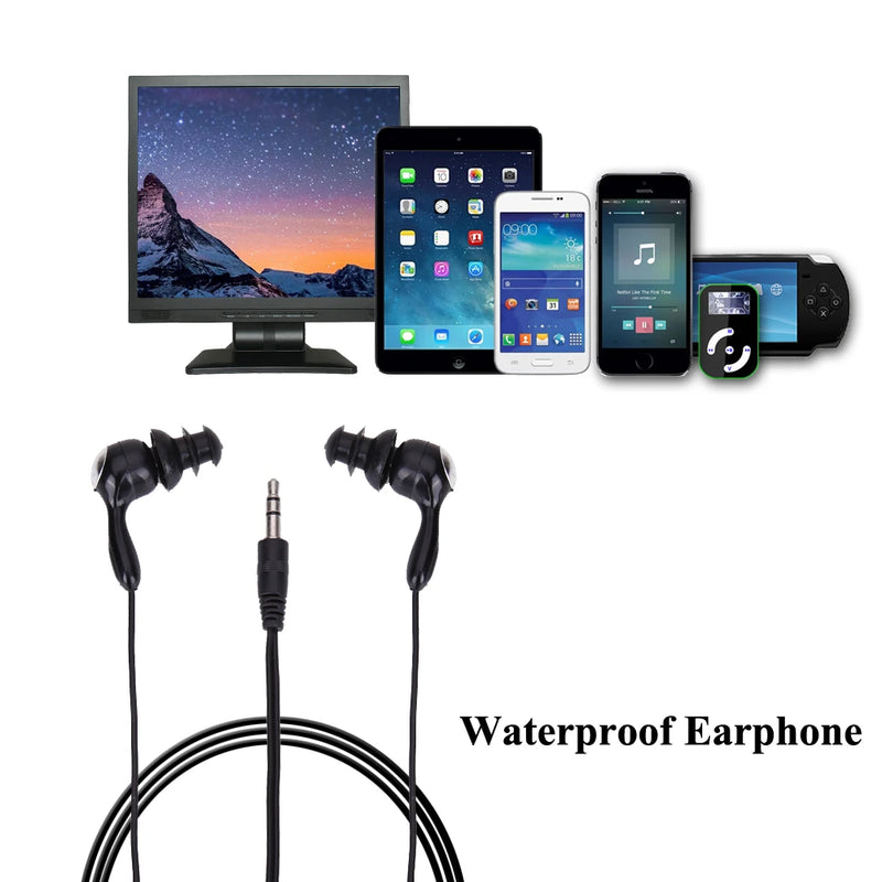 Waterproof 3.5mm Sports In-Ear Earphones | Swimming Headphones for Phone & MP3