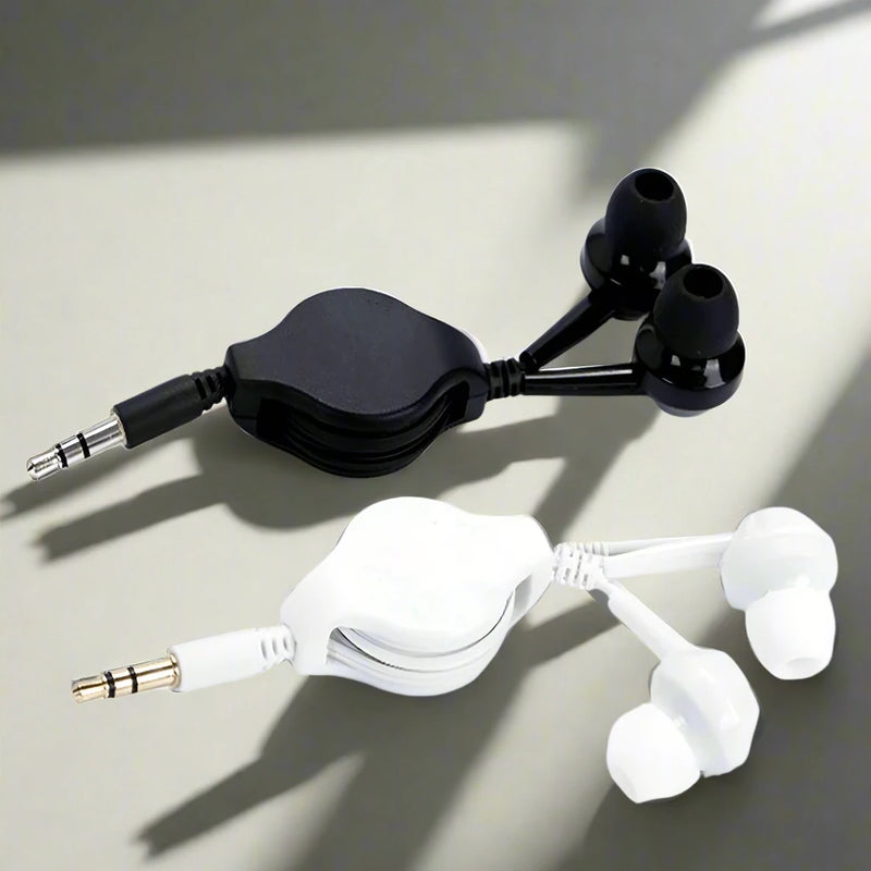 Portable 3.5mm Retractable In-Ear Earphones for MP3/MP4 – 0.8m Cable