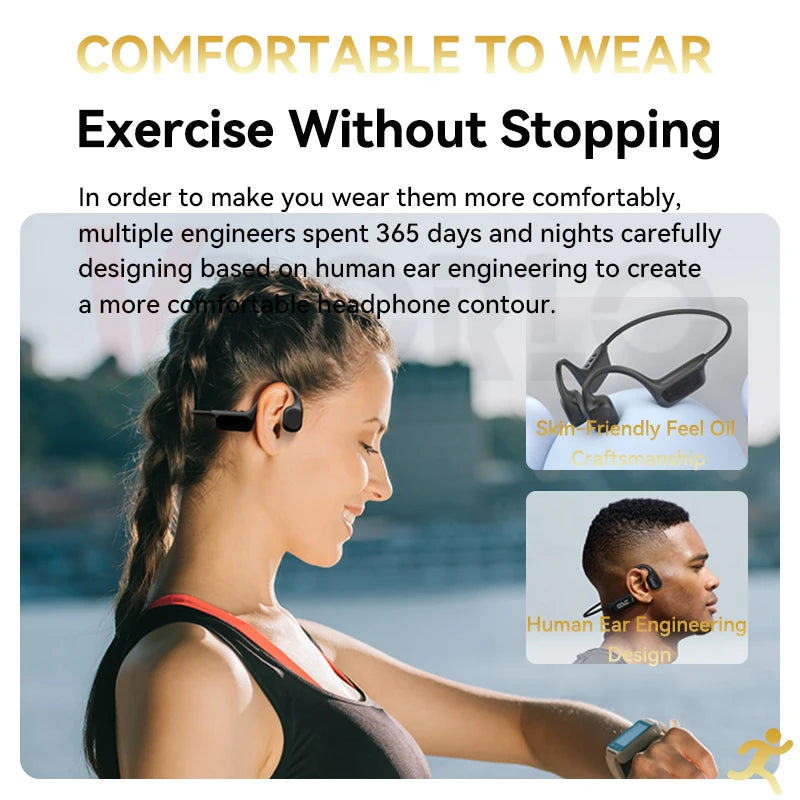 Waterproof Bluetooth 5.4 Headphones - Wireless Earphones for Swimming Sports with MP3 Player and 32GB RAM