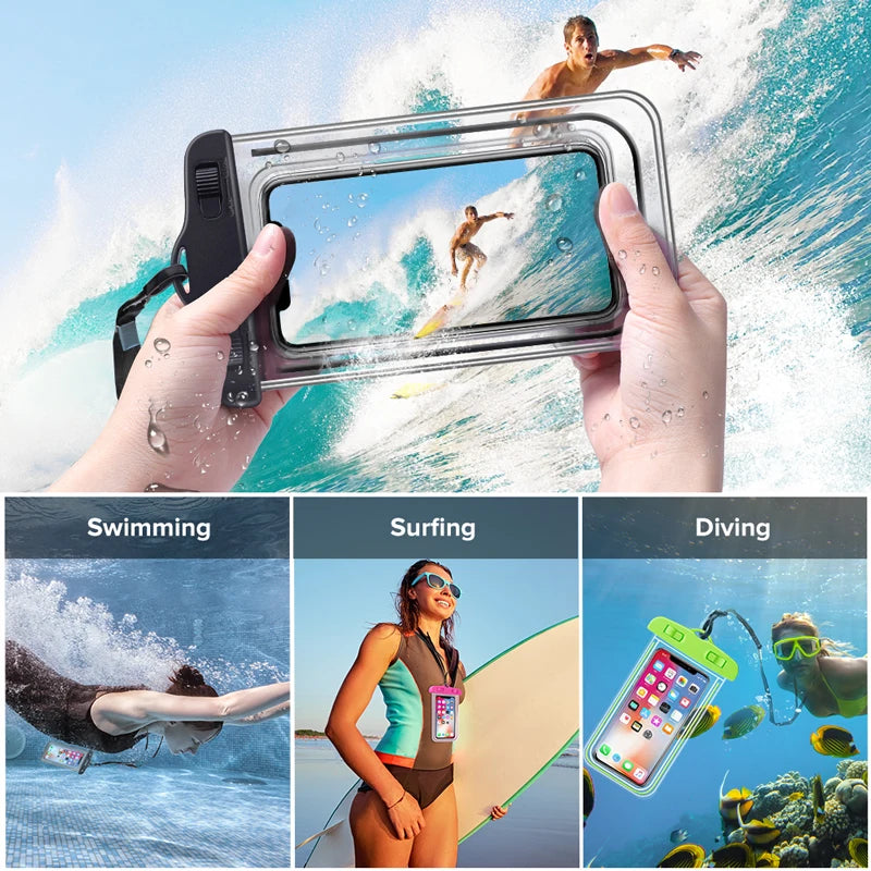 PVC Transparent Waterproof Phone Bag – Outdoor Diving, Swimming & Cartoon Case