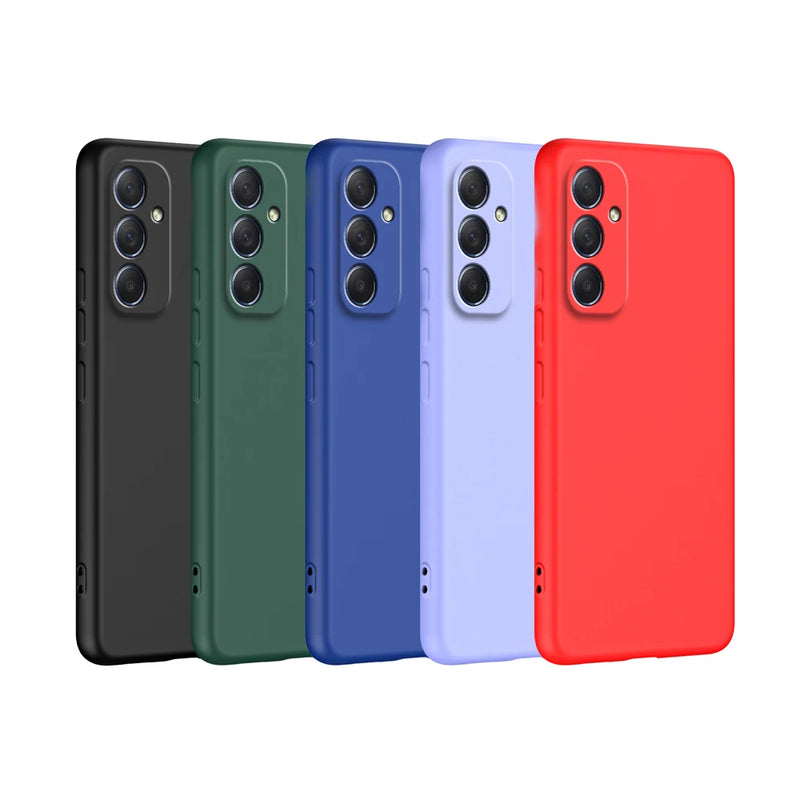 Original Solid Silicone Phone Case For Galaxy A55 A35 A25 A15 A05 A05S A04 A04S A04E A14 A24 A34 A54 5G Cover Cases